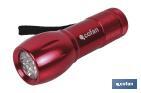 Aluminium torch, 9 Led colours - Cofan