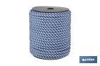 WHITE/BLUE SPIRAL PLAITED CORD (100% POLYPROPYLENE)