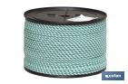 CORDE TRESSÉE HÉLICOIDALE BLANC/VERT (100% POLYPROPYLENE)