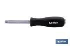 Rigid screwdriver with 1/4" double head | For 1/4" drive sockets | With 1/4" rear drive - Cofan