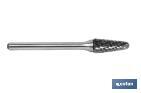 Rotary Burrs Hard Metal "Staggered Teeth" Conical Tip with Radius - Cofan