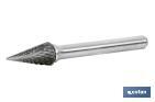 Rotary Burrs Hard Metal "Staggered Teeth" Conical Tip - Cofan