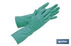 GREEN NITRILE GLOVES | COTTON FLOCKED LINING | ELASTIC AND TOUGH GLOVES | COMFORTABLE AND SAFE