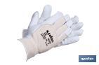 Cowhide leather and back knitted glove | Tough and durable glove | Breathable gloves | Safety and protection - Cofan