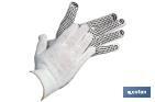 Cotton knitted gloves with PVC dot coating on the palm | Extra adhesion | Comfortable and tough gloves - Cofan