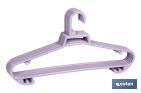 Pack de 6 cintres en plastique pour vêtements | Antidérapants | En plusieurs Couleurs | Dimensions 38 x 18 cm - Cofan