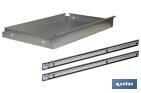 Cassetto in acciaio galvanizzato | Ideale per banchi da lavoro | Include guide telescopiche | Dimensioni: 11 x 107,5 x 59 cm - Cofan