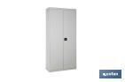 Armadio multiuso | Mobile con 2 porte e 4 ripiani | Materiale: acciaio | Dimensioni: 180 x 80 x 40 cm - Cofan