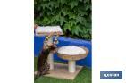 Cat scratcher with toy | Beige | Size: 48 x 39 x 51cm - Cofan