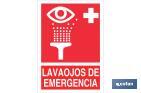 Señal luminiscente de socorro Lavaojos de emergencia. El diseño de la señal puede variar, pero en ningún caso se variará el significado de la misma. - Cofan