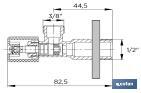 Válvula de Escuadra | Modelo Pistón | Medidas: 1/2" x 3/8" | Fabricada en Latón CV617N | Cierre y apertura con Pistón Regulable - Cofan