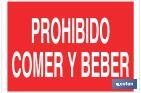 Prohibido comer y beber. El diseño de la señal puede variar, pero en ningún caso se variará el significado de la misma. - Cofan