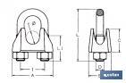 Galvanized DIN-741 wire rope clip - Cofan