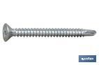 SELF-DRILLING SCREW, COUNTERSUNK HEAD, PHILLIPS, ZINC PLATED