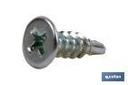 Self-drilling screw, extra flat head, Phillips, white - Cofan