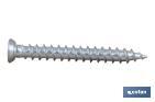 FLAT HEAD TORX SCREW, SPECIAL CONCRETE ANCHORAGE. WHITE ZINC PLATED WITHOUT CHROME 6
