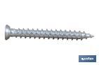 Flat head torx screw, special concrete anchorage. WHITE ZINC PLATED WITHOUT CHROME 6 - Cofan