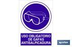 USO OBLIGATORIO DE GAFAS ANTISALPICADURA