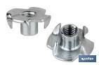 Iron zinc-plated 4 prong T nut - Cofan