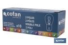 Lampe à 2 ergots centrés de 12 V | Douille de type BAY15d | Ampoule P21/5W | Plusieurs couleurs - Cofan