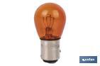 DOUBLE CONTACT LIGHT BULB OF 12V | OFFSET PINS | BAZ15 BULB CAP TYPE | P21/5W CAP | AVAILABLE IN AMBER
