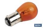 Lampe à 2 ergots décalés 12 V | Douille de type BAZ15 | Ampoule P21/5W de couleur ambre ou orange - Cofan
