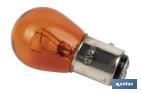 Lampe à 2 ergots décalés 12 V | Douille de type BAZ15 | Ampoule P21/5W de couleur ambre ou orange - Cofan