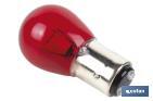 Lampe à 2 ergots décalés 12 V | Douille de type BAW15d | Ampoule P21/5W de couleur rouge - Cofan