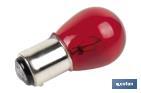 Lampe à 2 ergots décalés 12 V | Douille de type BAW15d | Ampoule P21/5W de couleur rouge - Cofan