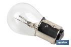 Double contact light bulb of 12V | Offset pins | BAZ15d bulb cap type | P21/5W cap | Available in white - Cofan