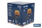 Pirilampo luz led intermitente laranja | Classe 1 | Homologação ECE R65 | Para suporte com íman ou com parafuso 12/24 V | Classificação de proteção IP: IP66 - Cofan