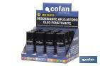 Expositor de aflojatodo | Lubricante multiuso | Alto poder hidrófugo | Elimina los elementos residuales - Cofan