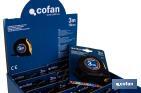 Expositor para flexómetros con protección de goma de Cofan | Incluyen los flexómetros | Varias medidas y capacidades - Cofan