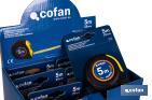 Expositor para flexómetros con protección de goma de Cofan | Incluyen los flexómetros | Varias medidas y capacidades - Cofan