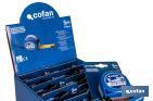Expositor para flexómetros estándar con botón de bloqueo de Cofan | Incluyen los flexómetros | Varias medidas y capacidades - Cofan