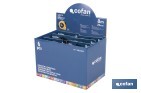 Expositores de flexómetros con bloqueo de hoja Cofan | Flexómetros incluidos | Disponible en diferentes medidas y capacidades - Cofan