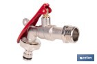 Grifo con maneta y toma para candado adecuado para manguera | Disponible en diferentes medidas - Cofan