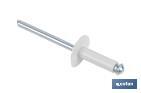 Rivets alu fleur lèvre large blanc - Cofan