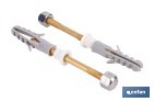 Kit de fijación para el inodoro o bidé | Conjunto de 2 espárragos, tapones y tacos | Disponible en diferentes acabados - Cofan