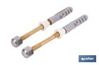 Kit de fijación para el inodoro o bidé | Conjunto de 2 espárragos, tapones y tacos | Disponible en diferentes acabados - Cofan