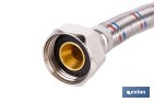 Conexión flexible con rosca macho-hembra | Conexión M1/2" x H1/2" DN13 G1/2" |  Manguera flexible de acero inoxidable | Disponible en diferentes longitudes - Cofan