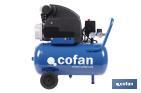 COMPRESOR DE AIRE DE PISTÓN COAXIAL | MOTOR DE 2 HP | COMPRESOR MONOFÁSICO 230 V | PRESIÓN MÁXIMA: 8 BARES | DEPÓSITO DE 24 LITROS | MEDIDAS: 61 X 31 X 58 CM