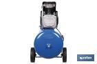 Compresor de aire de pistón coaxial | Motor de 2 HP | Compresor monofásico 230 V | Presión máxima: 8 bares | Depósito de 50 litros | Medidas: 77 x 43 x 66 cm - Cofan