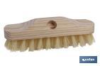 Hand deck scrub brush | With plastic bristles of 5 x 10 lines | Natural colour with thread 22mm | Size 22 x 5.5 x 7.5cm - Cofan