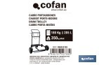 Carro portabidones de acero con ruedas antipinchazo | Cadena de seguridad | Alta resistencia y maniobrabilidad | Adecuado para bidones de 205 litros - Cofan