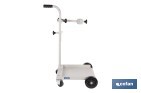Carretilla portabidones | Ruedas de poliuretano con rodamientos y nylon | Mango acolchado | Ideal para talleres e industria | Adecuada para bidones de 60 litros - Cofan