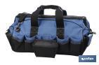 Tool bag with zip fastening and adjustable shoulder strap | 28 external pockets and 14 multipurpose pockets  - Cofan
