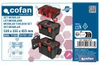Set modular con 3 cajas de herramientas | Con ruedas, asa telescópica, módulos apilables | Medidas: 53 x 35,5 x 82,5 cm - Cofan