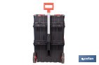 Set modular con 3 cajas de herramientas | Con ruedas, asa telescópica, módulos apilables | Medidas: 53 x 35,5 x 82,5 cm - Cofan
