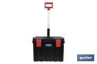 Boîte à outils Heavy  Duty | Avec poignée télescopique et 2 roues | Dimensions : 53 x 35,5 x 39 cm - Cofan